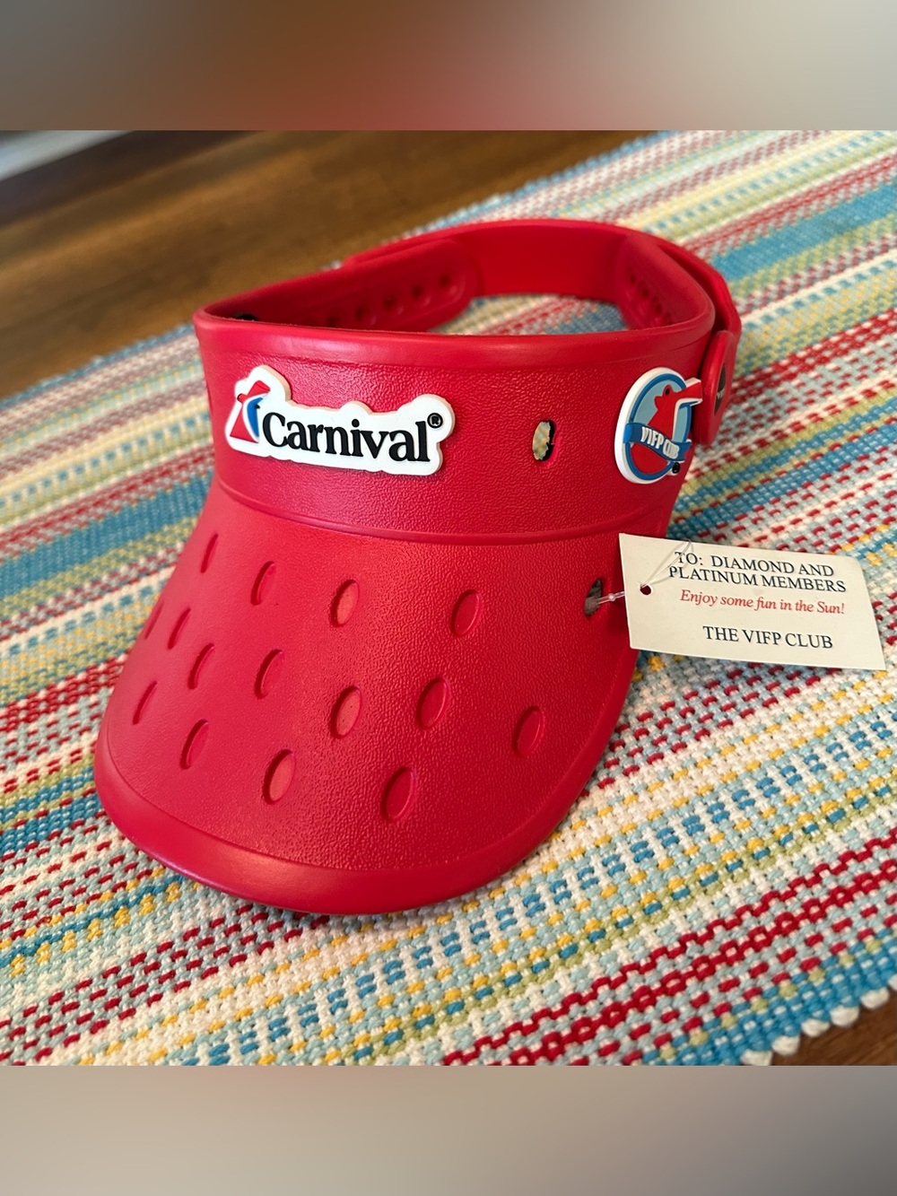 Carnival VIFP Club Red Visor Hat NWT Cruise Exclusive Adjustable